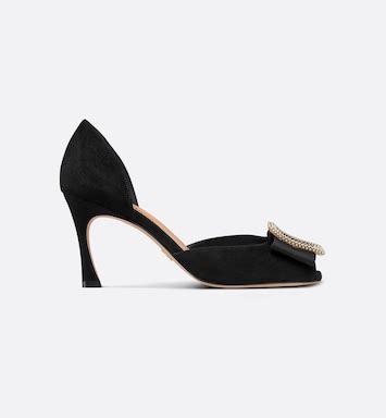 Dior Idylle Pump Black Suede Calfskin and White .